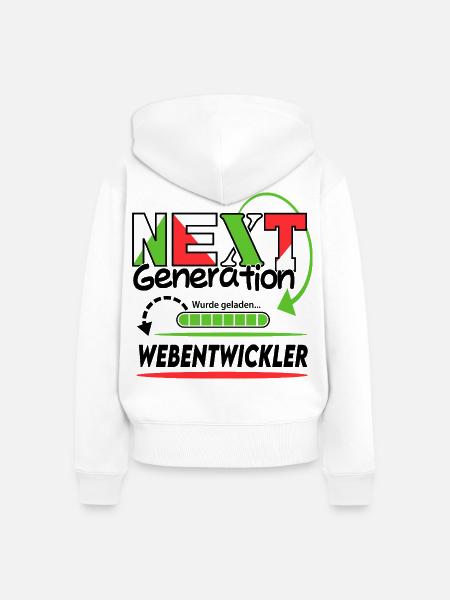 Webentwickler Next Generation Beruf Arbeit Mann - Frauen Premium Bio Zip Hoodie - Weiß