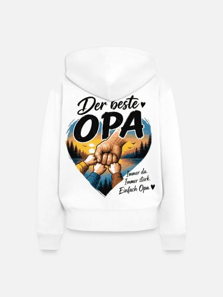 Der beste Opa Herzdesign - Frauen Premium Bio Zip Hoodie - Weiß