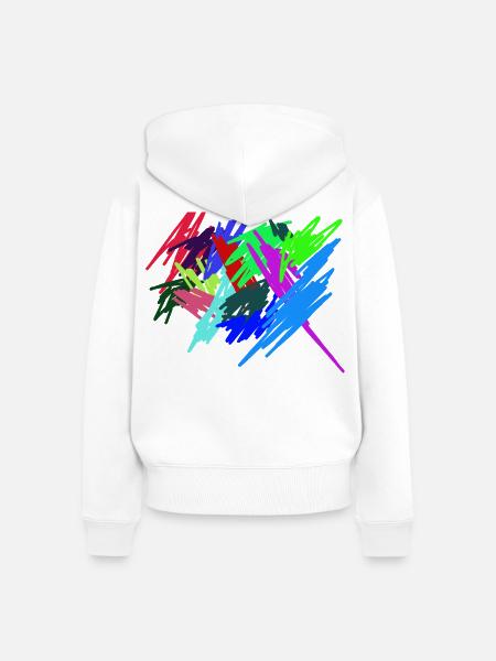 Farben - Frauen Premium Bio Zip Hoodie - Weiß