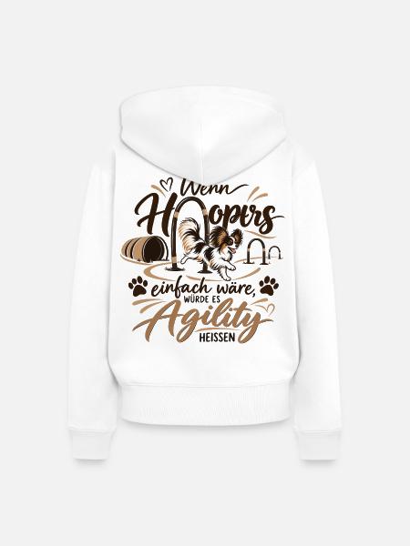 HoopersAgility - Frauen Premium Bio Zip Hoodie - Weiß