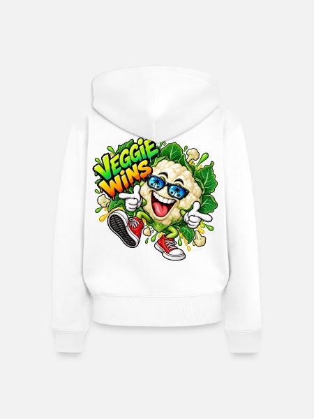 Cooler Blumenkohl - Frauen Premium Bio Zip Hoodie - Weiß