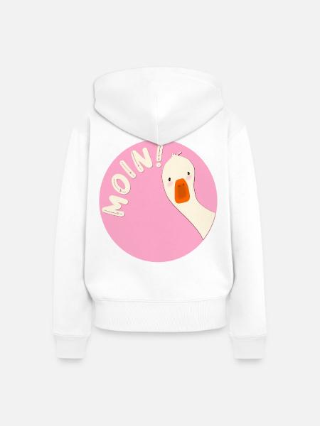Gans Moin - Frauen Premium Bio Zip Hoodie - Weiß