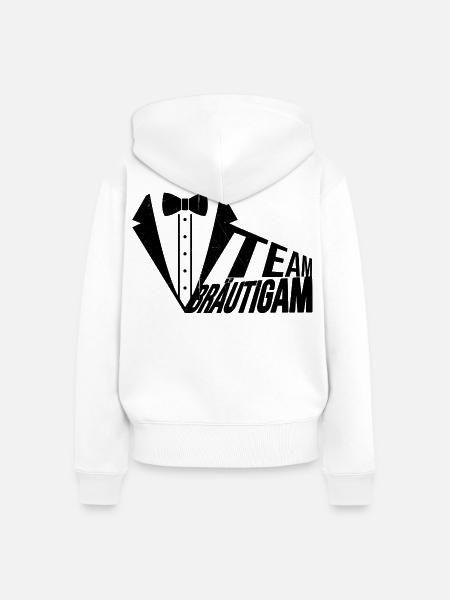 "Team Bräutigam" Design - Frauen Premium Bio Zip Hoodie - Weiß