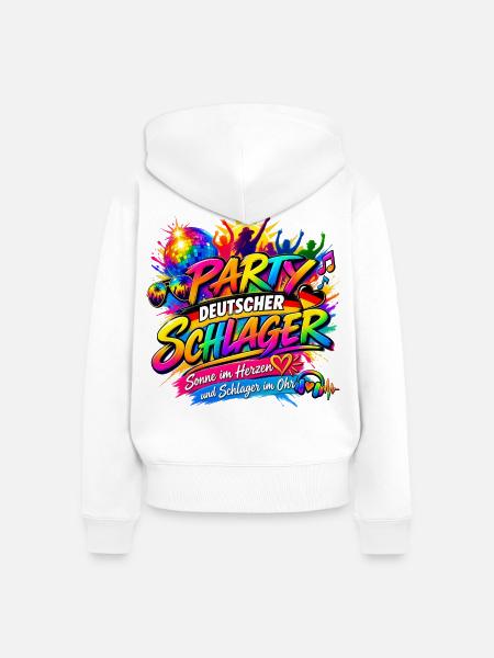 Deutscher Schlager , Schlager Party - Frauen Premium Bio Zip Hoodie - Weiß