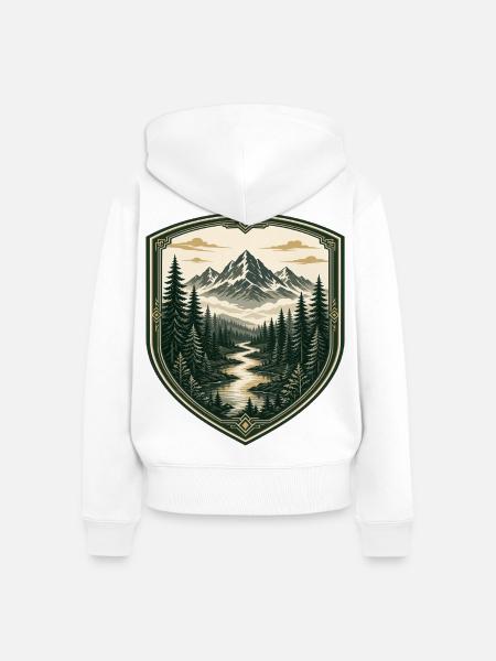 Waldberge Schild-Design - Frauen Premium Bio Zip Hoodie - Weiß