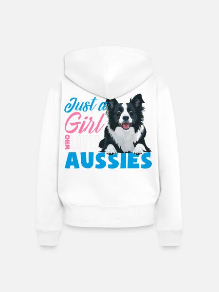 Australian Shepherd - Mein treuer Aussie - Frauen Premium Bio Zip Hoodie - Weiß