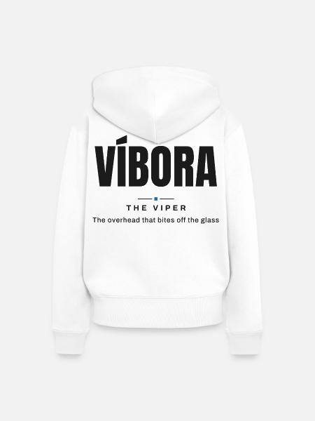Víbora — Die Viper | Echtes Padel-Vokabular - Frauen Premium Bio Zip Hoodie - Weiß