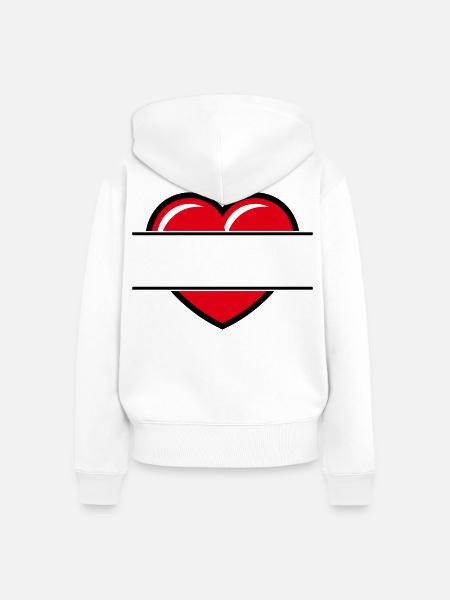 Herz / Herzchen (Text Ergänzen / Geschenk / Liebe) - Frauen Premium Bio Zip Hoodie - Weiß