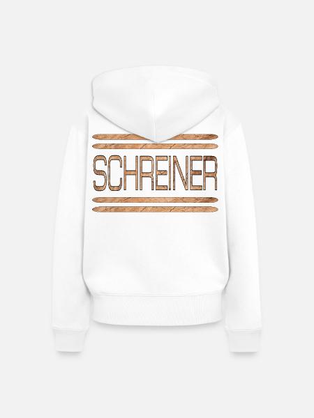 Schreiner Holz - Frauen Premium Bio Zip Hoodie - Weiß