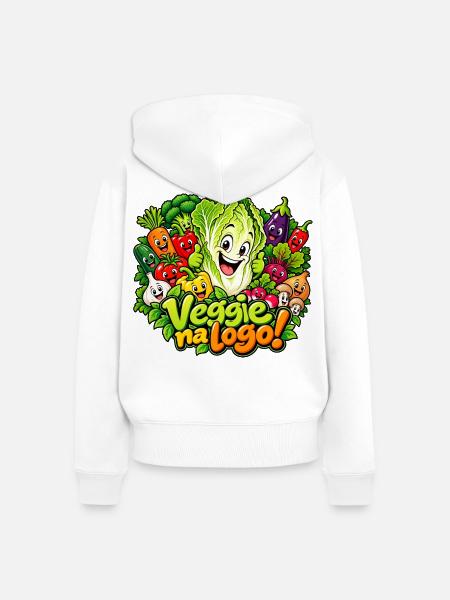 Lustiger Chinakohl - Frauen Premium Bio Zip Hoodie - Weiß