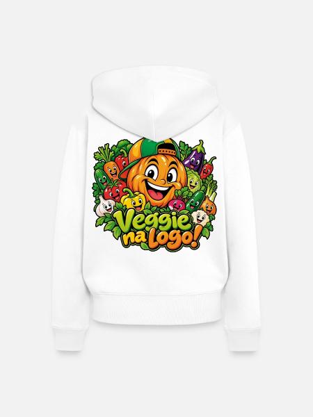 Veggie na Logo - Frauen Premium Bio Zip Hoodie - Weiß