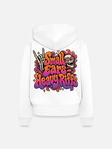 -2026-_Small_Ears_-_Heavy_Riffs_1 - Frauen Premium Bio Zip Hoodie - Weiß
