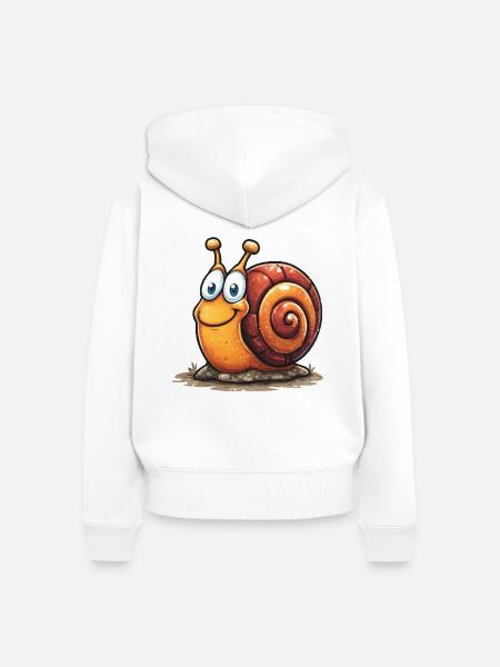 Fröhlicher Schnirkelschnecke Cartoon - Frauen Premium Bio Zip Hoodie - Weiß