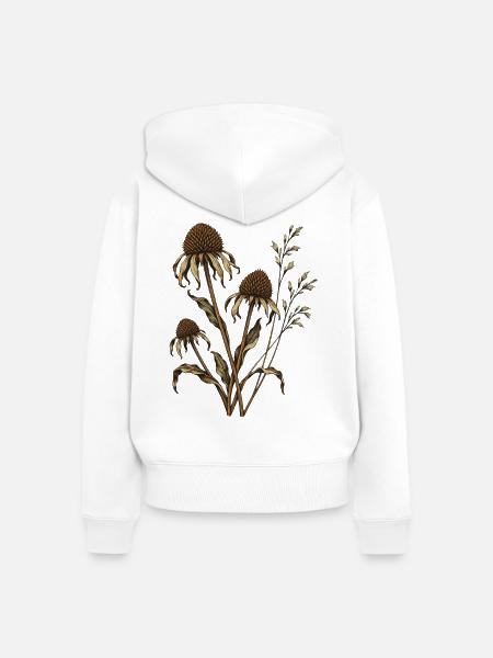 Herbst-Sonnenkohl-Samenköpfe - Frauen Premium Bio Zip Hoodie - Weiß