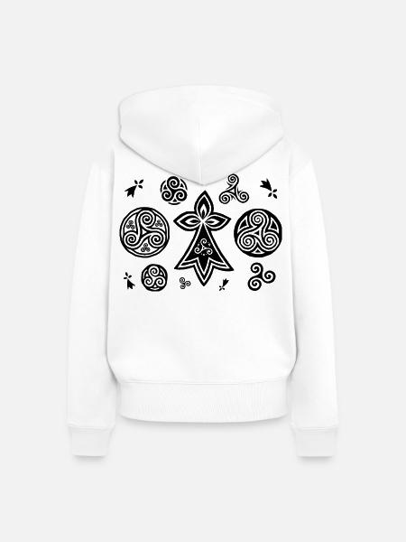 Bretonische Triskels und Hermines - Frauen Premium Bio Zip Hoodie - Weiß