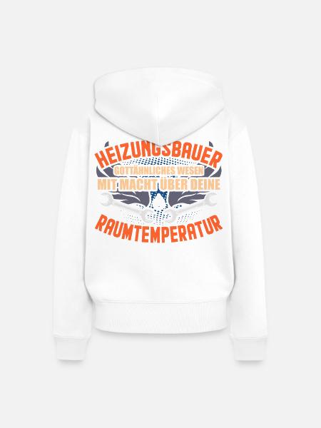 Heizungsbauer Geschenk - Frauen Premium Bio Zip Hoodie - Weiß
