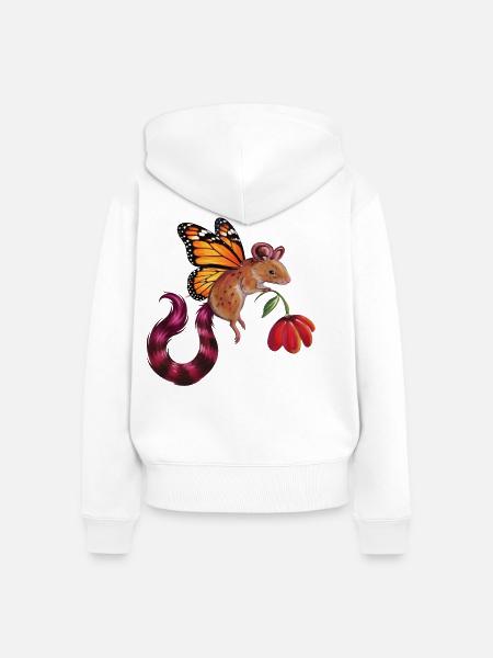 Fantastische Fledermaus - Frauen Premium Bio Zip Hoodie - Weiß