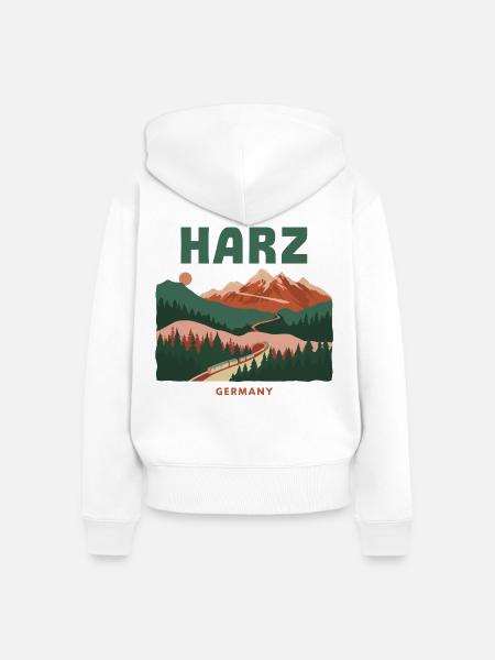 Harz Germany Mountain Railway - Frauen Premium Bio Zip Hoodie - Weiß