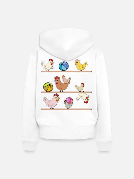 Hühnerstall Hühner Wasserball - Frauen Premium Bio Zip Hoodie - Weiß