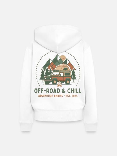 Offroad & Chill: Abenteuer im Camper - Frauen Premium Bio Zip Hoodie - Weiß