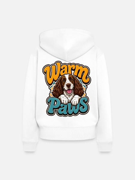 Englischer Springer-Spaniel - Frauen Premium Bio Zip Hoodie - Weiß