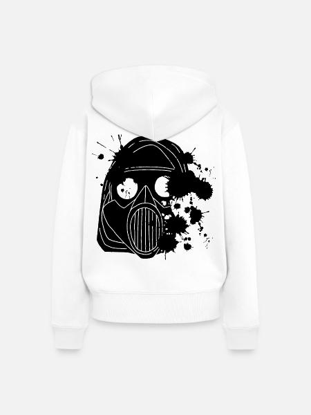 Verunreinigung (schwarz) - Frauen Premium Bio Zip Hoodie - Weiß