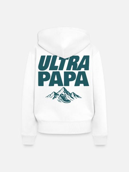 Ultra Papa Trail - Frauen Premium Bio Zip Hoodie - Weiß