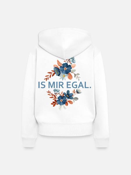 Blumenakzent Is Mir Egal - Frauen Premium Bio Zip Hoodie - Weiß