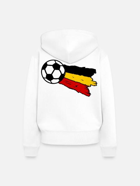 Fußballflagge Belgien - Frauen Premium Bio Zip Hoodie - Weiß