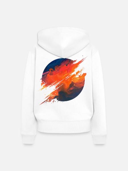 Aurora Ember Abstract Splash - Frauen Premium Bio Zip Hoodie - Weiß
