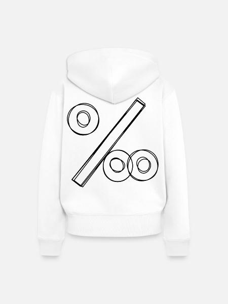 Promillezeichen handgezeichnet - Frauen Premium Bio Zip Hoodie - Weiß
