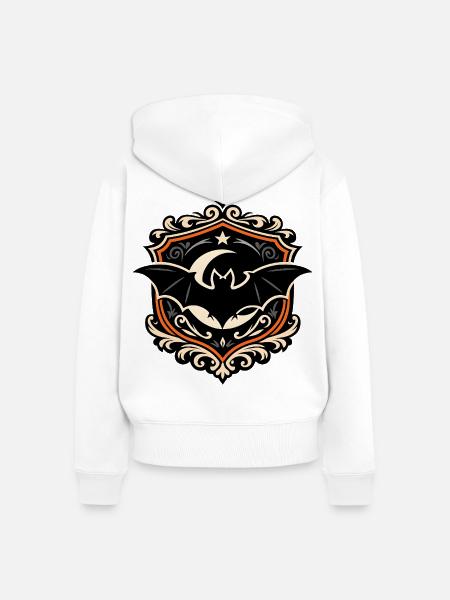 Dunkles Fledermaus Emblem - Frauen Premium Bio Zip Hoodie - Weiß
