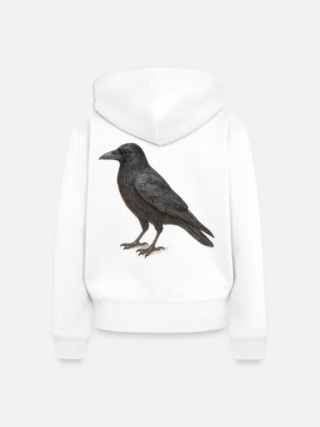 Black Crow - Frauen Premium Bio Zip Hoodie - Weiß