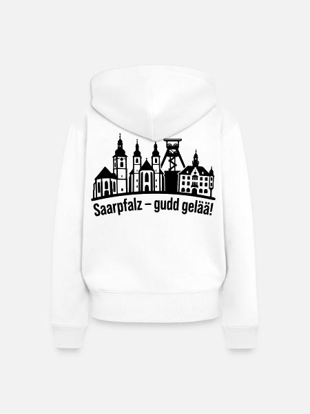 Saarpfalz Stadt Silhouette - Frauen Premium Bio Zip Hoodie - Weiß