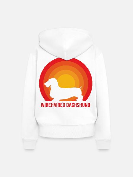 Dachshund Rauhaardackel - Frauen Premium Bio Zip Hoodie - Weiß