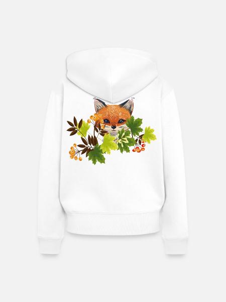 Herbst - Frauen Premium Bio Zip Hoodie - Weiß