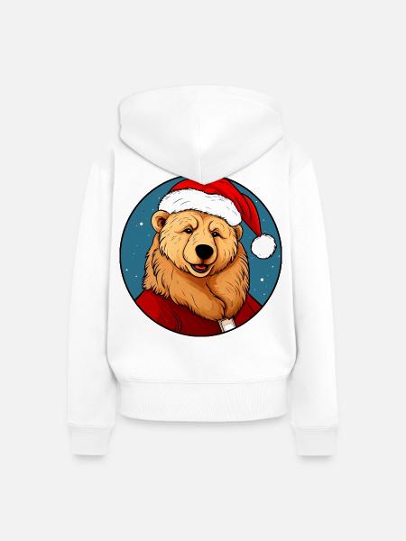 Bären Christmas / Thanksgiving - Frauen Premium Bio Zip Hoodie - Weiß