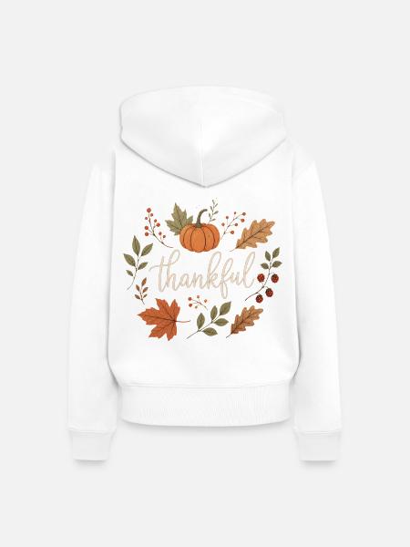 Kürbis Botanisches Herbst Design - Frauen Premium Bio Zip Hoodie - Weiß