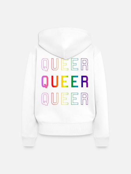 Queer Gliederung - Frauen Premium Bio Zip Hoodie - Weiß