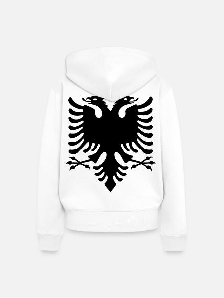 Albanische Flagge - Frauen Premium Bio Zip Hoodie - Weiß