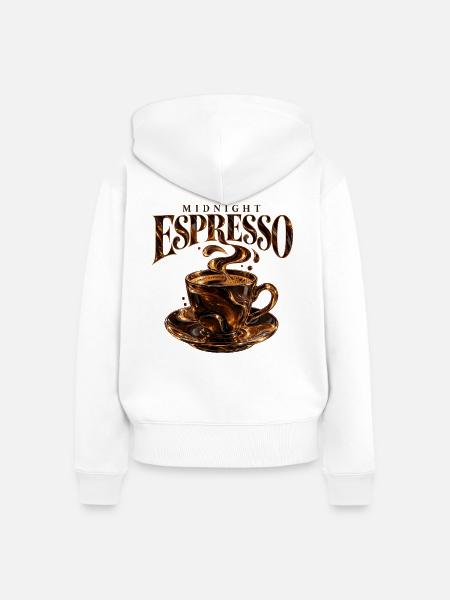 Midnight Espresso Club - Frauen Premium Bio Zip Hoodie - Weiß