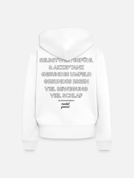 Glückwunsch - mental gesund! - Frauen Premium Bio Zip Hoodie - Weiß