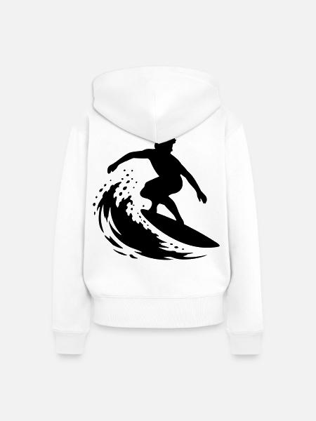 Surf - Frauen Premium Bio Zip Hoodie - Weiß