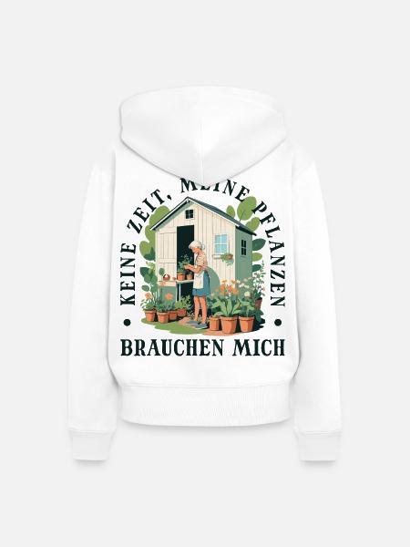 Gärtner Pflanzen Kleingärtner Schrebergarten - Frauen Premium Bio Zip Hoodie - Weiß