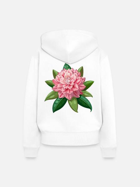 Rhododendronblüte - Frauen Premium Bio Zip Hoodie - Weiß