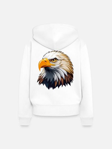 Kopf des Weißkopfseeadlers - Frauen Premium Bio Zip Hoodie - Weiß