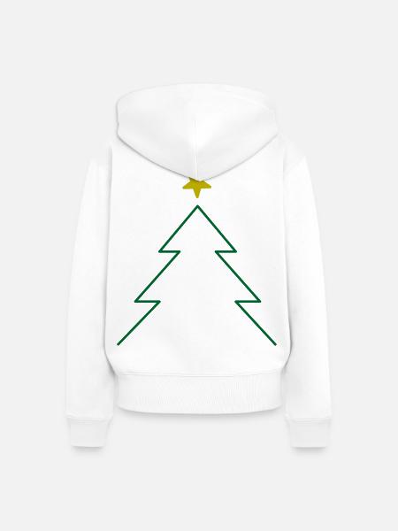 Weihnachtsbaum mit Stern - Schlichter Tannenbaum - Frauen Premium Bio Zip Hoodie - Weiß