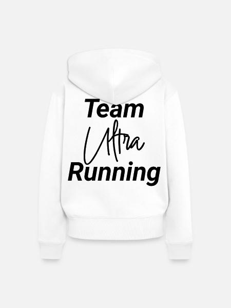 Team Ultra Running Laufen Shirt - Frauen Premium Bio Zip Hoodie - Weiß