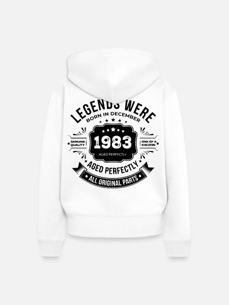 Dezember 1983 - Frauen Premium Bio Zip Hoodie - Weiß