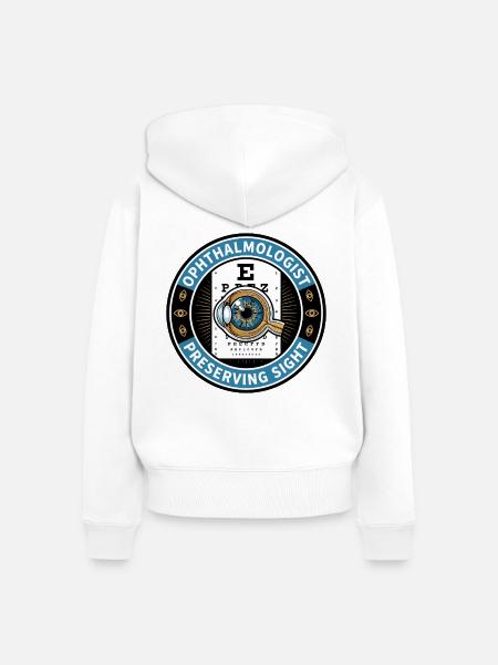 Augenarzt Snellen Akten-Abzeichen-Geschenk - Frauen Premium Bio Zip Hoodie - Weiß
